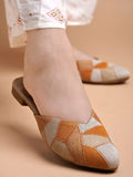 Women’s Patterned Mule Flats – Comfortable Slip-On Ethnic Casual Shoes