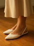 Women’s Minimal Slingback Flats – Pointed Toe Comfortable Casual Shoes